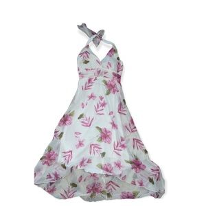 White and Pink Halter top Sundress